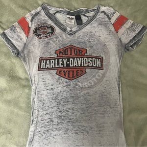 Harley Davidson Bedazzled V-Neck shirt